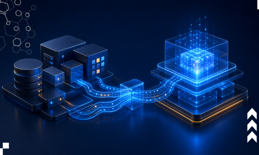 Sistema existente conectado a uma nova camada de inteligência artificial