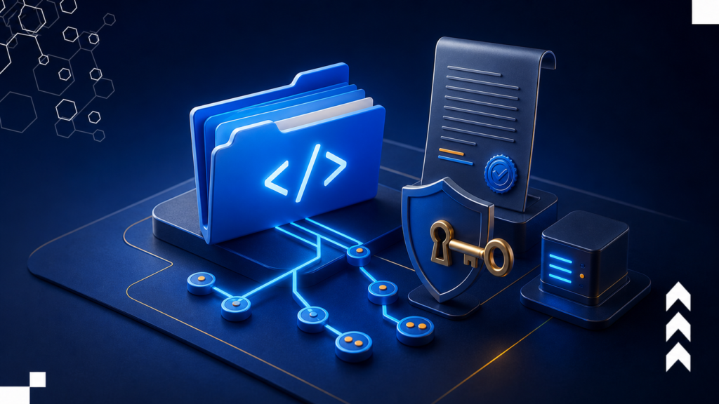Código-fonte protegido por contrato de propriedade intelectual de software